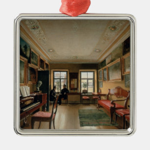 Interior of a Manor House, 1830s Metal Ornament