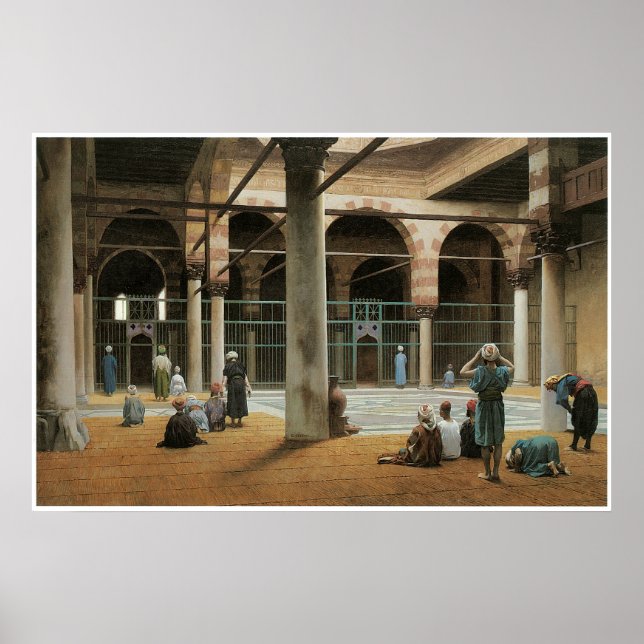 Interior of a Mosque, 1870 Jean-Leon Gerome Poster (Front)