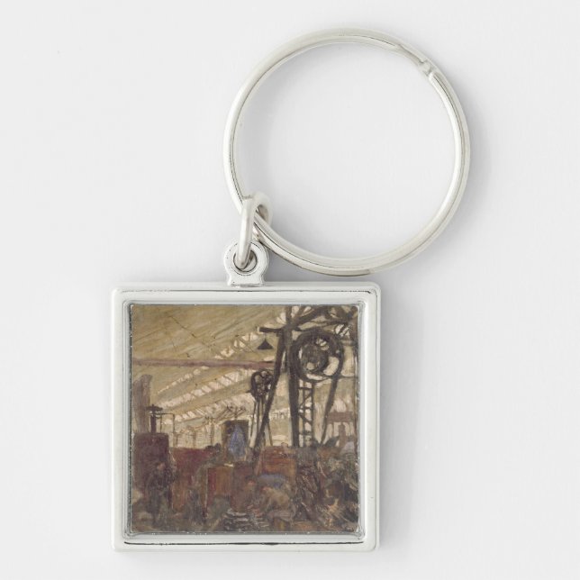 Interior of a Munitions Factory, 1916-17 Keychain (Front)