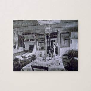 Interior of a Nile Boat (b&w photo) Jigsaw Puzzle