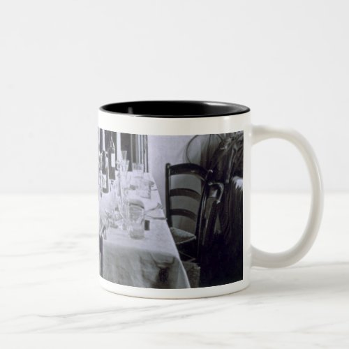 Interior of a Nile Boat bw photo Two_Tone Coffee Mug