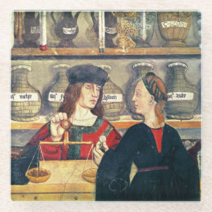 Interior of a Pharmacy Glass Coaster