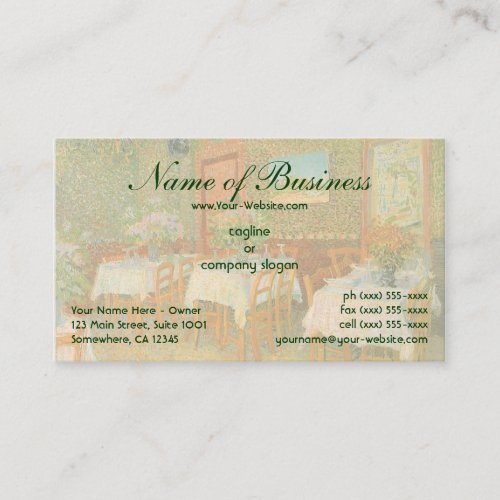 Interior of a Restaurant by Vincent van Gogh Business Card