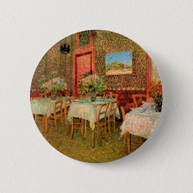 Interior of a Restaurant by Vincent van Gogh Button (Front)