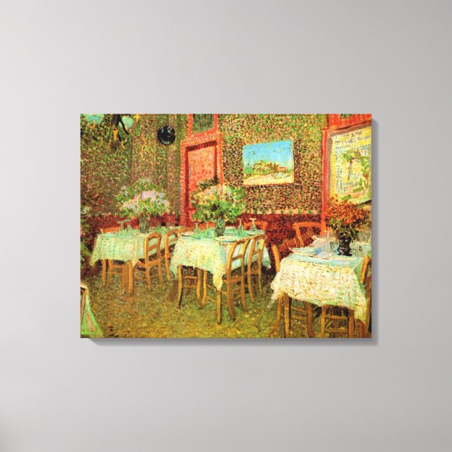 Interior of a restaurant by Vincent van Gogh Canvas Print (Front)