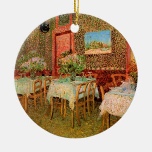 Interior of a Restaurant by Vincent van Gogh Ceramic Ornament