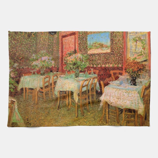 Interior of a Restaurant by Vincent van Gogh Kitchen Towel (Horizontal)