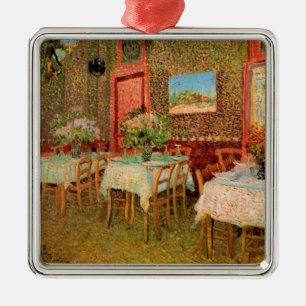 Interior of a Restaurant by Vincent van Gogh Metal Ornament