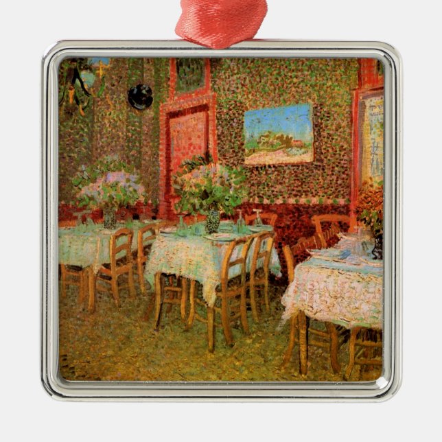 Interior of a Restaurant by Vincent van Gogh Metal Ornament (Front)