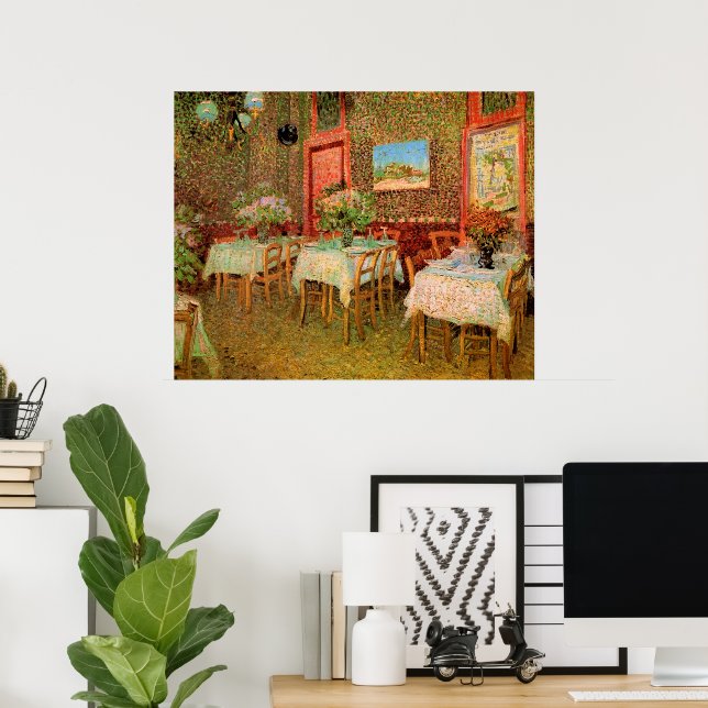 Interior of a Restaurant by Vincent van Gogh Poster (Home Office)