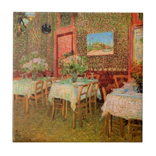 Interior of a Restaurant by Vincent van Gogh Tile