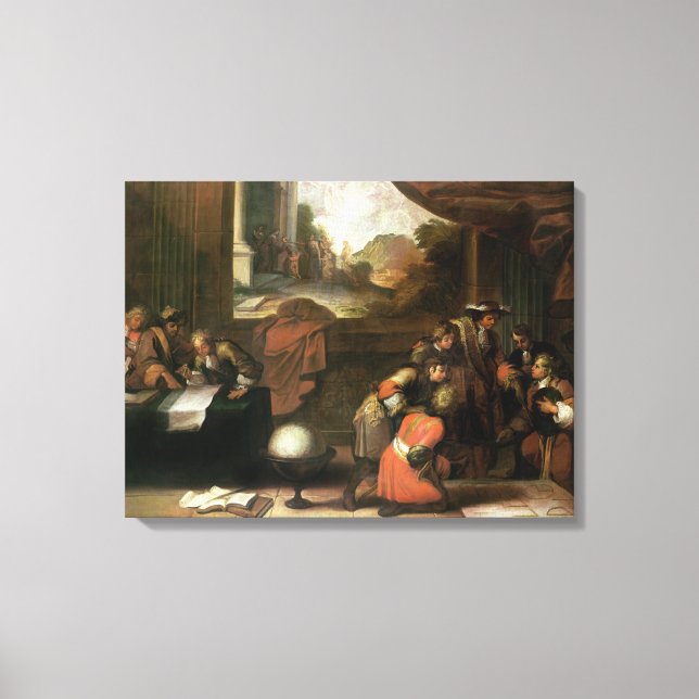 Interior of a Room with Geographers Canvas Print (Front)