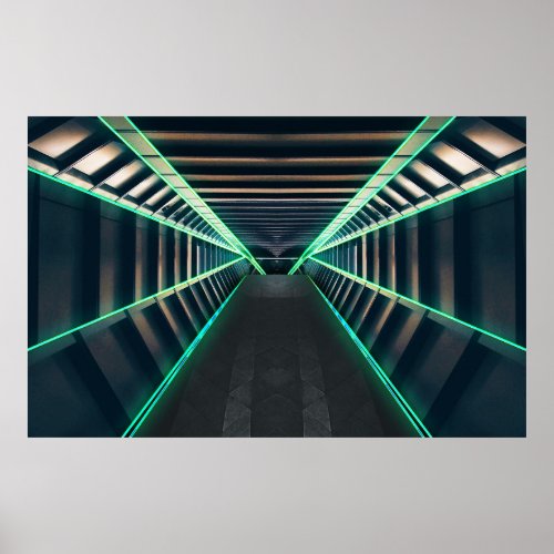 Interior of a Sci_Fi Spaceship Corridor Poster