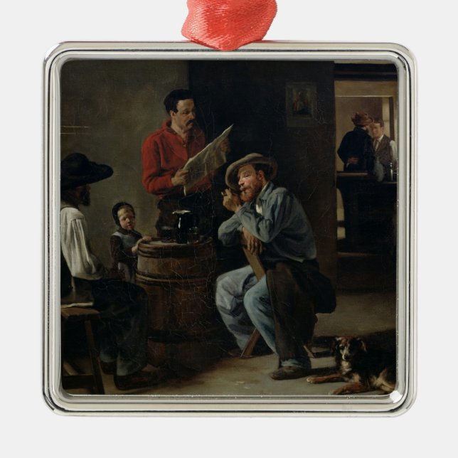 Interior of a Tavern, 1859 Metal Ornament (Front)