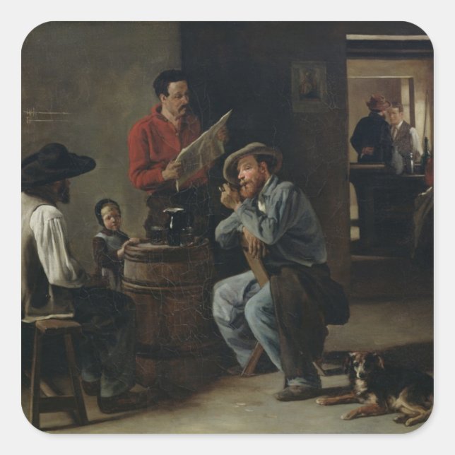 Interior of a Tavern, 1859 Square Sticker (Front)