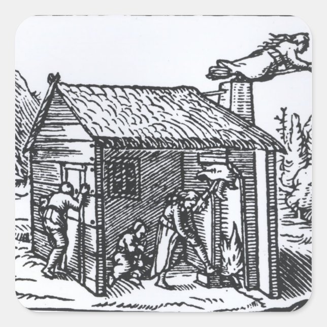 Interior of a Witch's House, 1579 Square Sticker (Front)