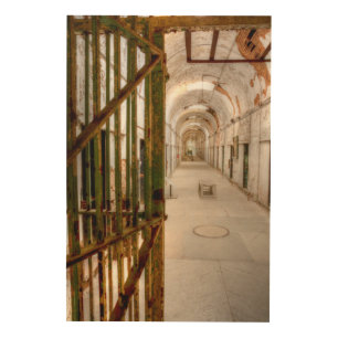 Interior Of Abandoned Prison Wood Wall Art