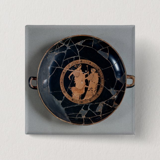 Interior of an attic red-figure cup button (Front)