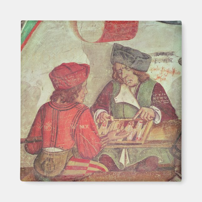 Interior of an Inn, detail of backgammon players Magnet (Front)