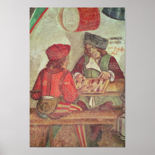 Interior of an Inn, detail of backgammon players Poster