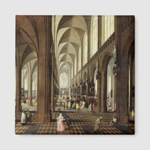 Interior of Antwerp Cathedral c1650 Magnet