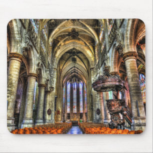 Interior of catholic church mouse pad