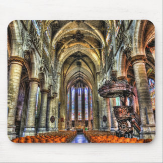 Interior of catholic church mouse pad