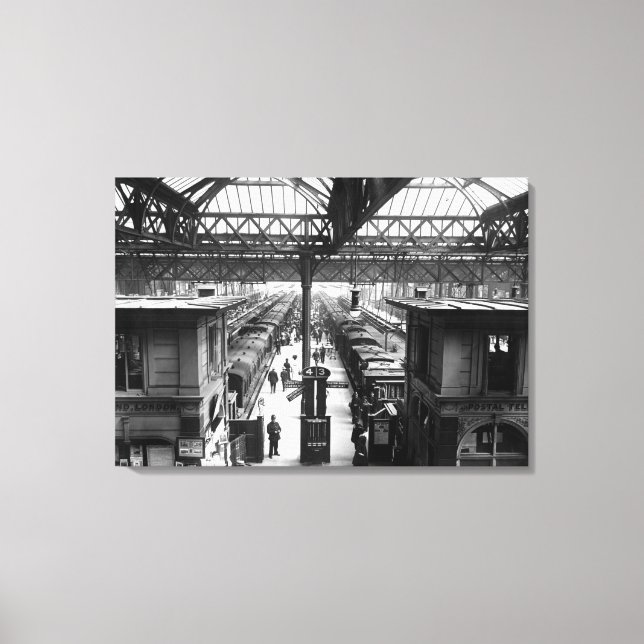 Interior of Charing Cross Station, London Canvas Print (Front)
