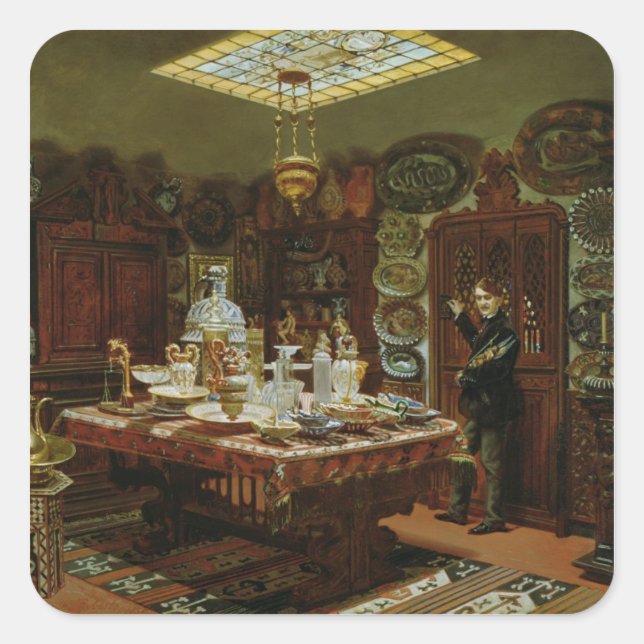 Interior of Monsieur Sauvageot's Collection Square Sticker (Front)