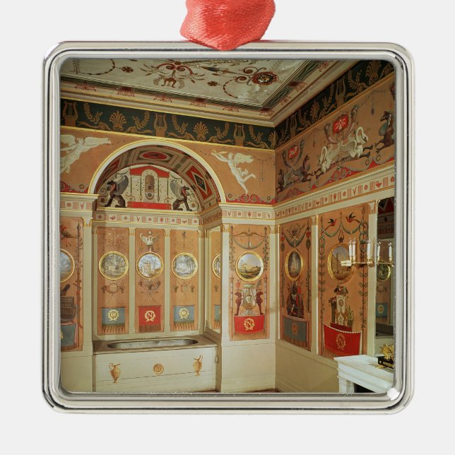 Interior of Napoleon's bathroom, built in 1807 Metal Ornament (Front)