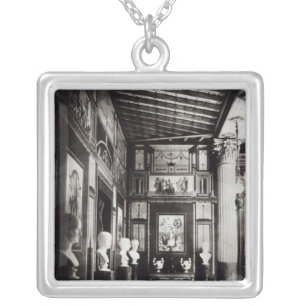 Interior of Prince Napoleon's Palais Pompeian Silver Plated Necklace