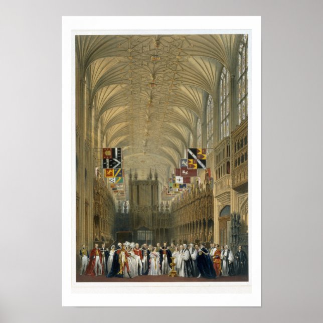 Interior of St George's Chapel, 1838 (colour litho Poster (Front)