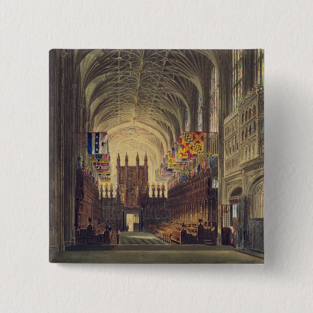 Interior of St. George's Chapel, Windsor Castle, f Pinback Button (Front)