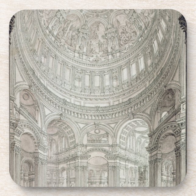 Interior of St.Paul's Cathedral, 1817 Beverage Coaster (Front)