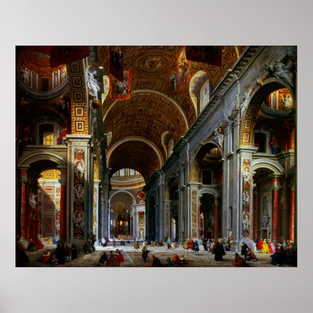 Interior of St. Peter's Basilica, Rome Poster (Front)