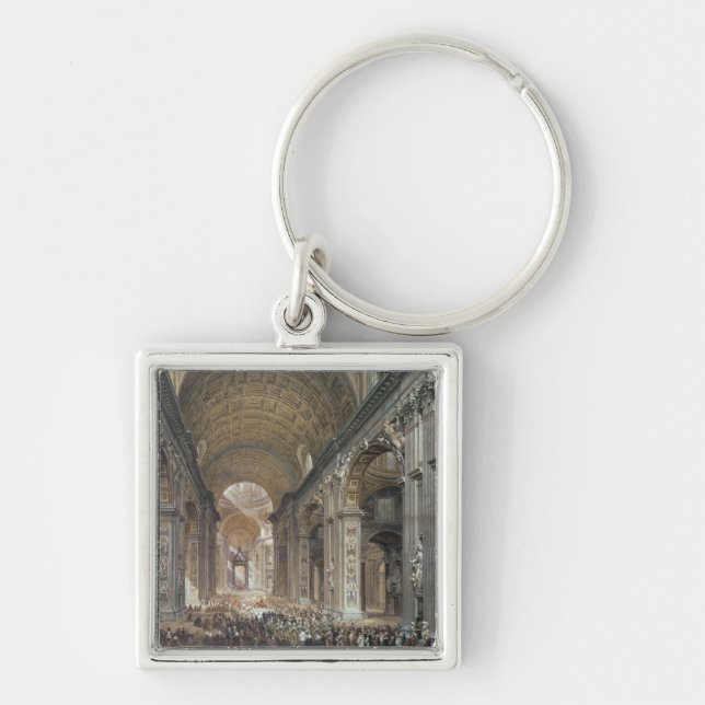 Interior of St. Peter's, Rome, 1867 Keychain (Front)