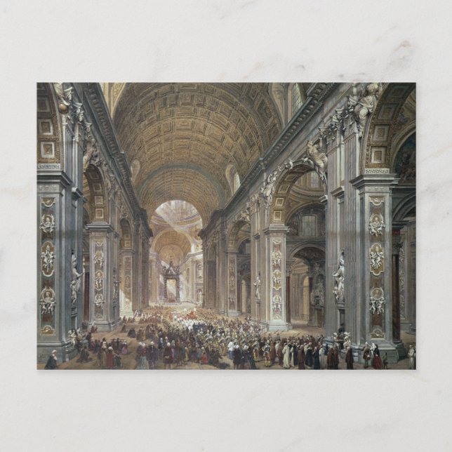 Interior of St. Peter's, Rome, 1867 Postcard (Front)