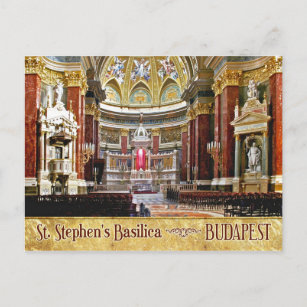 Interior of St. Stephen's Basilica in Budapest Postcard