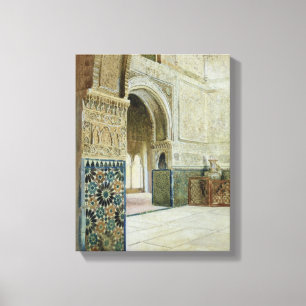 Interior of the Alhambra, Granada (w/c) Canvas Print