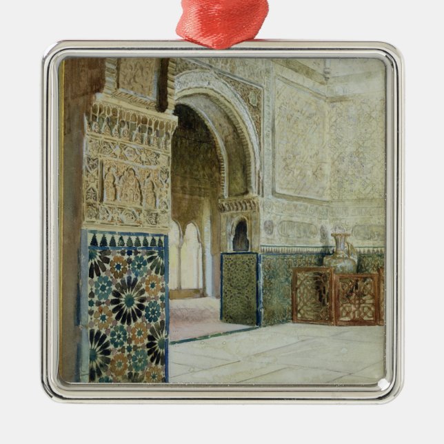 Interior of the Alhambra, Granada (w/c) Metal Ornament (Front)
