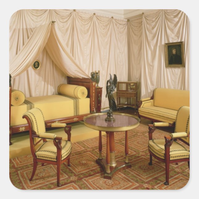 Interior of the bedroom of Napoleon I  1800-03 Square Sticker (Front)