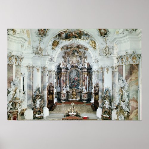 Interior of the benedictine abbey church poster