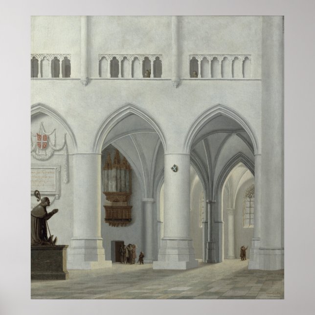 Interior of the Church of St. Bavo, Haarlem Poster (Front)