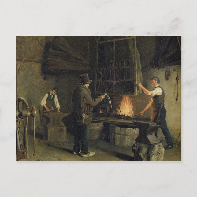 Interior of the Forge, 1837 Postcard (Front)