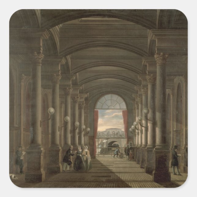 Interior of the Gare Saint-Lazare Square Sticker (Front)