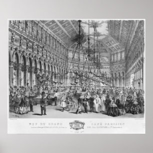 Interior of the 'Grand Cafe Parisien', Paris Poster