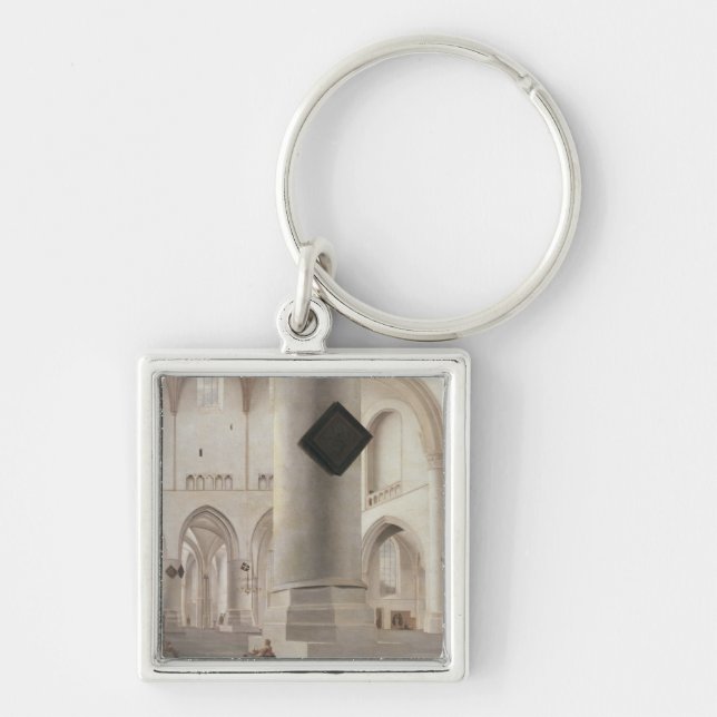 Interior of the Grote Kerk, Amsterdam, c.1637 Keychain (Front)