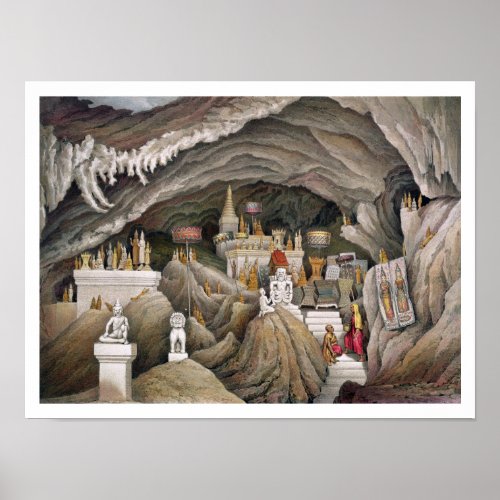 Interior of the grotto of Nam Hou Laos from Atl Poster