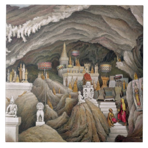 Interior of the grotto of Nam Hou, Laos, from 'Atl Tile
