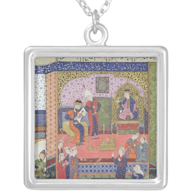 Interior of the King of Persia's Palace Silver Plated Necklace (Front)